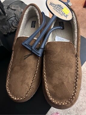 Men's Brown Moccasin Slippers Woodstock 13
